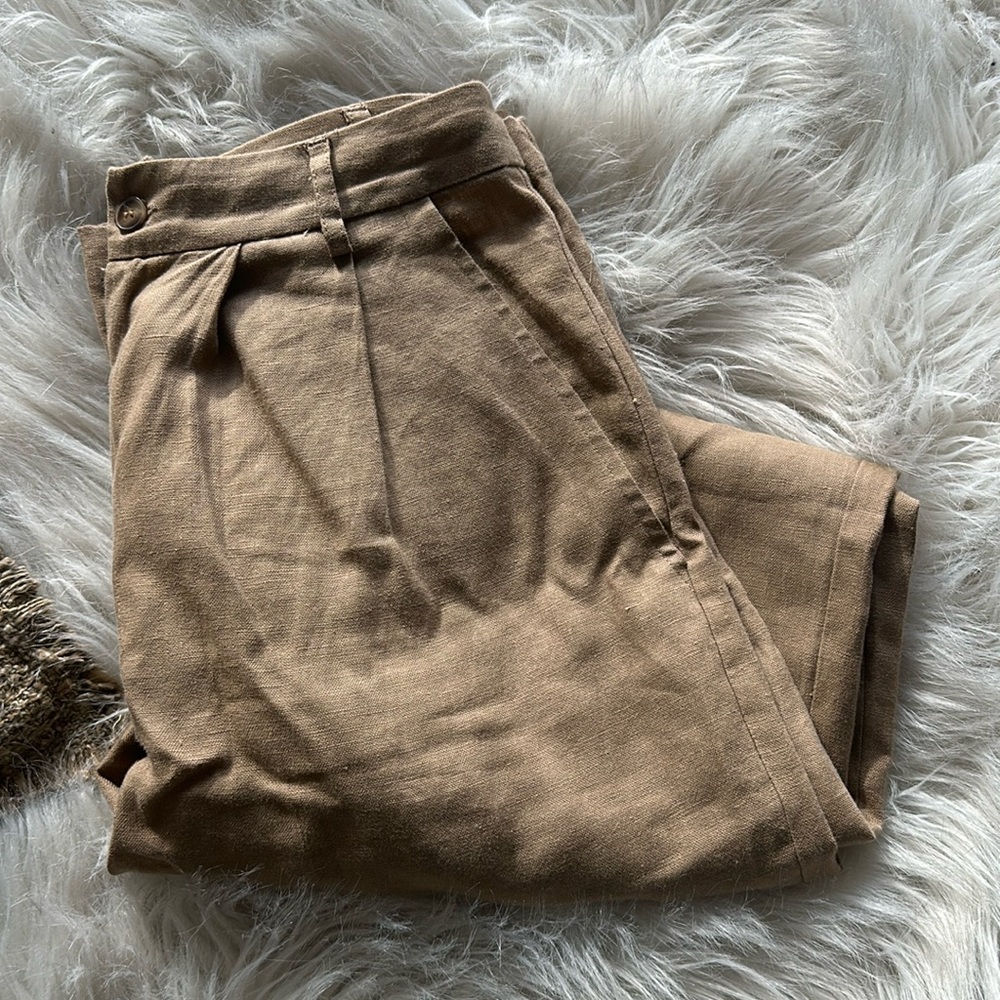 Reformation Mason Linen Pant size 2 tan